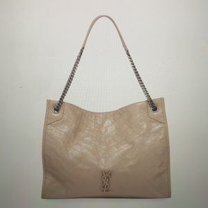 Saint Laurent AUTHENTIC Large Gold Sand Niki Tote